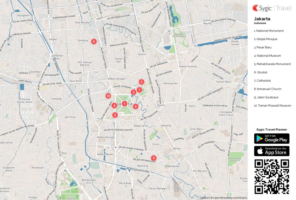 Mapa widoków Dżakarty