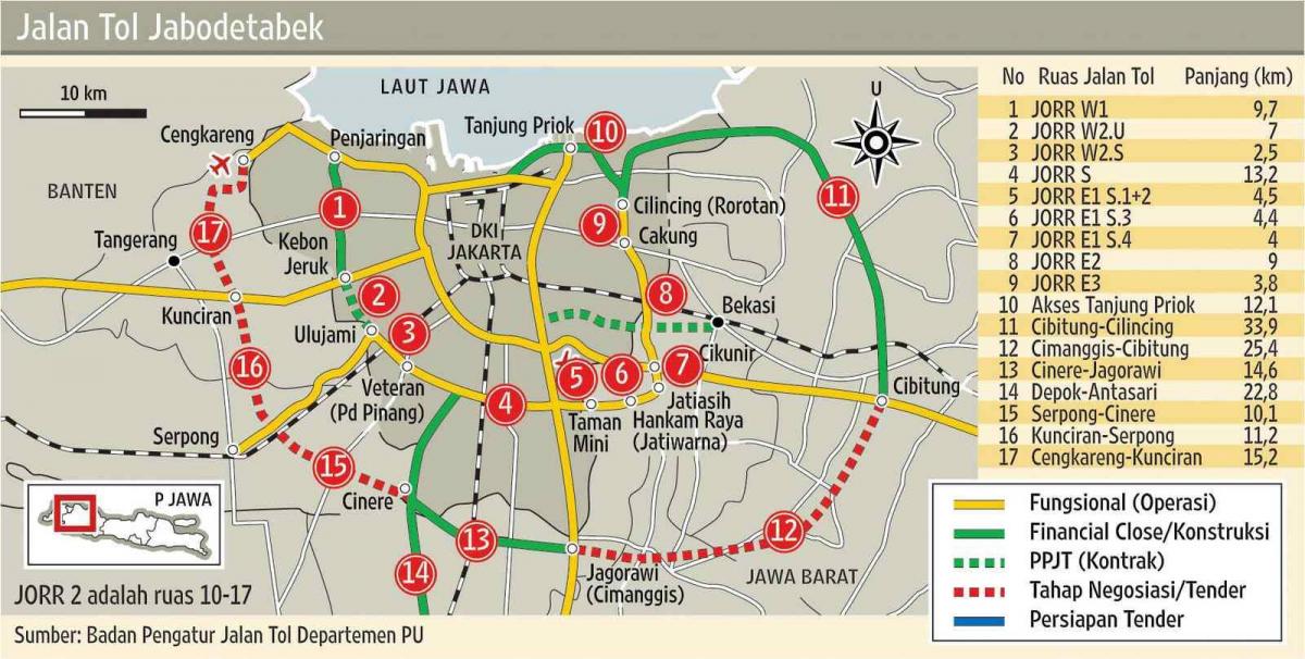 Mapa drogowa Dżakarty