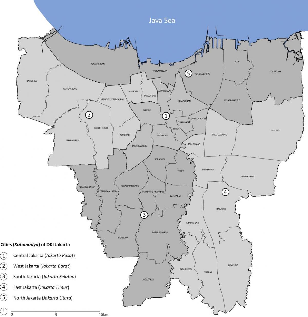 Mapa dzielnicy Dżakarty