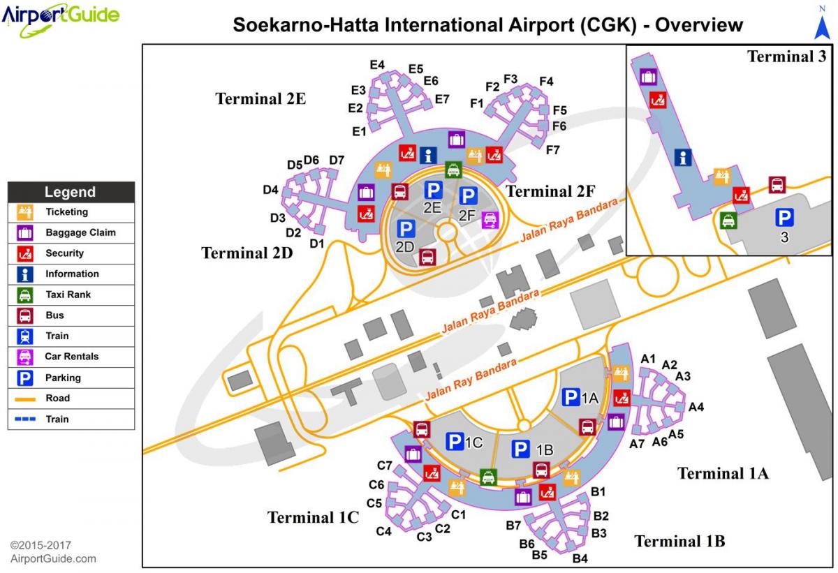 Mapa terminalu lotniska w Dżakarcie