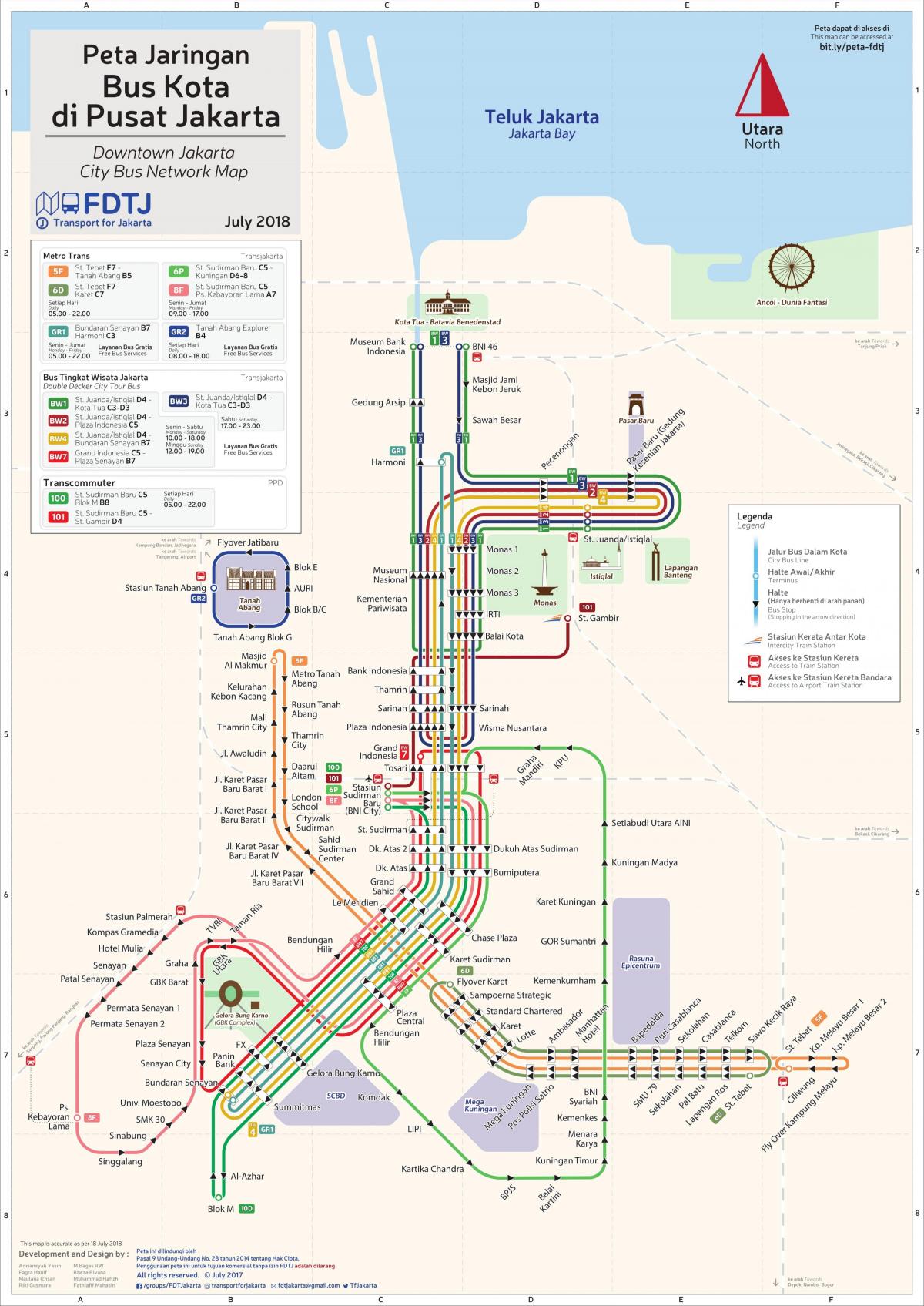 Mapa dworca autobusowego w Dżakarcie