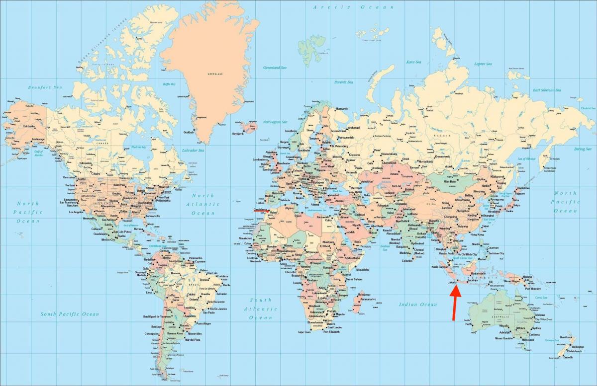Lokalizacja Dżakarty na mapie świata