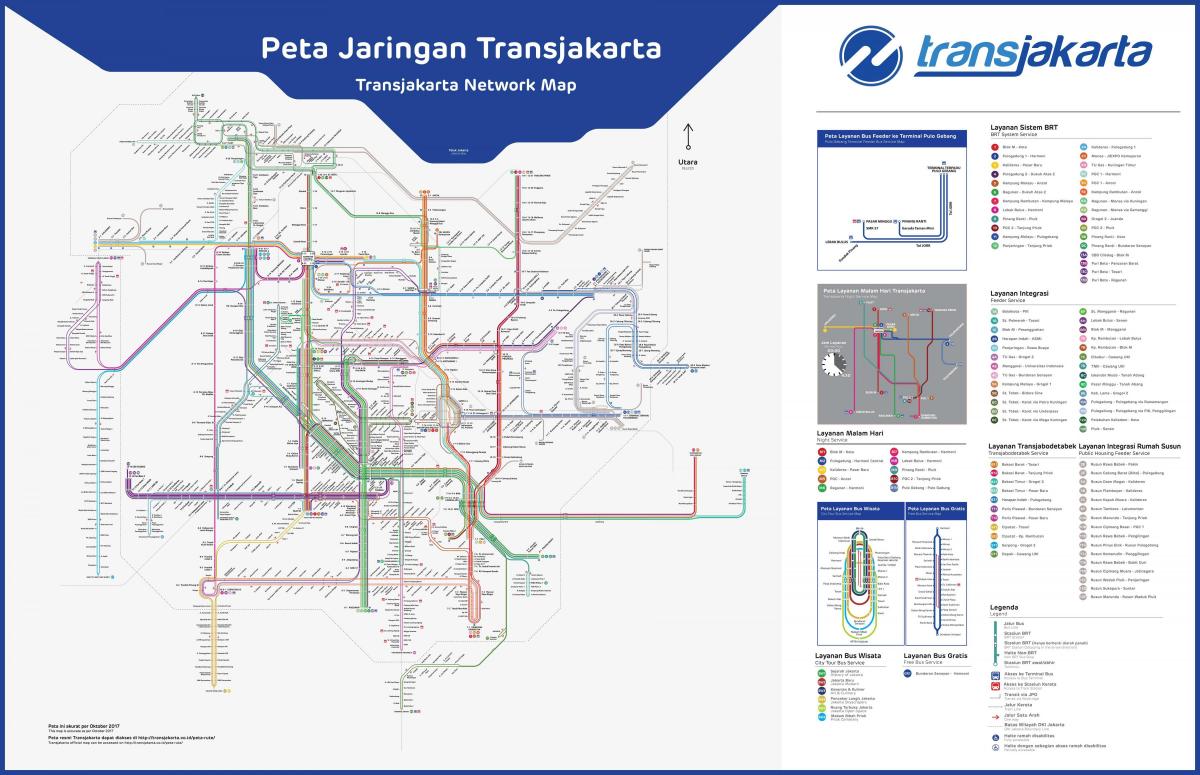Mapa transportowa Dżakarty